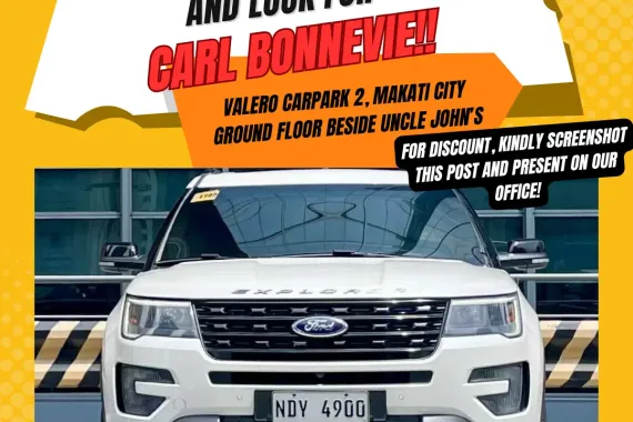 2016 Ford Explorer 3.5 4x4 Automatic Gas ☎️Call/Text CARL BONNEVIE 🙋🏻‍♂️📩09384588779