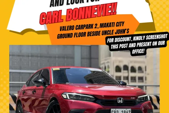 2022 Honda Civic RS 1.5 Gas Automatic ☎️Call/Text CARL BONNEVIE 🙋🏻‍♂️📩09384588779