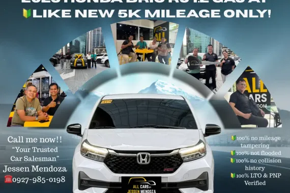 2023 Honda Brio RS 1.2 Gas AT  Like New 5K ODO Only! ☎️ 09279850198 / JESSEN” Kakotse “MENDOZA 🚘🚙