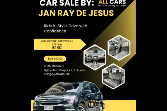 2016 Honda Pilot AWD 3.5 Gas Automatic ✅️272K ALL-IN DP ☎️0935 600 3692 JAN RAY DE JESUS