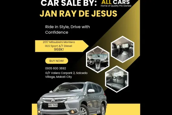 2017 Mitsubishi Montero GLS Sport 2.5 Diesel A/T CALL NOW FOR BEST DEAL 0935 600 3692 JAN RAY