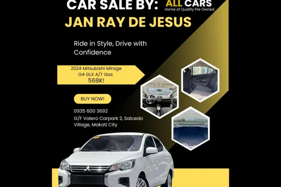 2024 Mitsubishi Mirage G4 GLX Automatic Gas ✅️39K ALL-IN DP ☎️0935 600 3692 JAN RAY DE JESUS