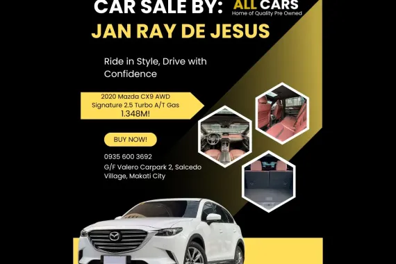 2020 Mazda CX9 AWD Signature 2.5 Turbo A/T Gas CALL NOW FOR BEST DEAL 0935 600 3692 JAN RAY DE JESUS