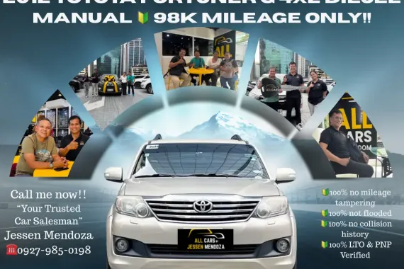 2012 Toyota Fortuner G 4x2 Diesel Manual 🔰CALL NOW  ☎️09279850198/ JESSEN “KAKOTSE “MENDOZA