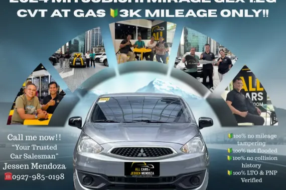 2024 Mitsubishi Mirage GLX 1.2G CVT AT GAS 🔰CALL NOW  ☎️09279850198/ JESSEN “KAKOTSE “MENDOZA