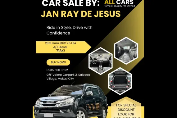 2015 Isuzu MUX 2.5 LSA A/T Diesel ☎️CALL NOW 0935 600 3692 JAN RAY DE JESUS✅️173K ALL-IN 