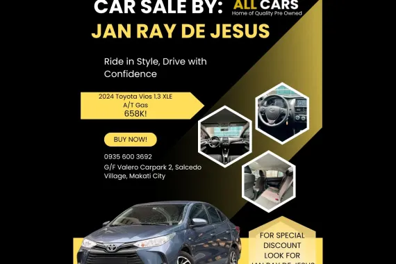 2024 Toyota Vios 1.3 XLE Gas A/T ☎️0935 600 3692 JAN RAY DE JESUS CALL NOW✅️65K ALL-IN