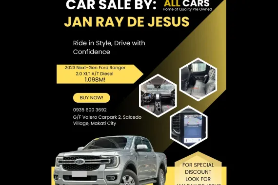 2023 Next-Gen Ford Ranger 2.0 XLT A/T Diesel ✅️247K ALL-IN DP ☎️0935 600 3692 JAN RAY DE JESUS