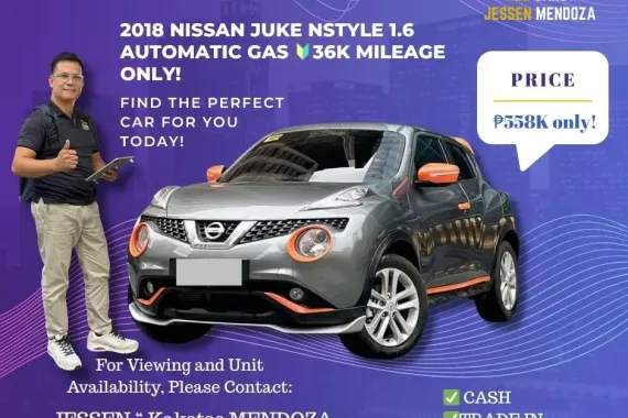 2018 Nissan Juke Nstyle 1.6 Automatic Gas 🔰CALL NOW ☎️09279850198/JESSEN “ Kakotse “ MENDOZA 