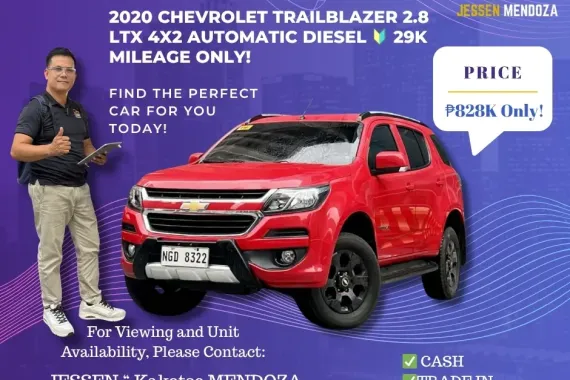 2020 Chevrolet Trailblazer 2.8 LTX 4x2 AT Dsl 🔰CALL NOW ☎️09279850198/JESSEN “ Kakotse “ MENDOZA 