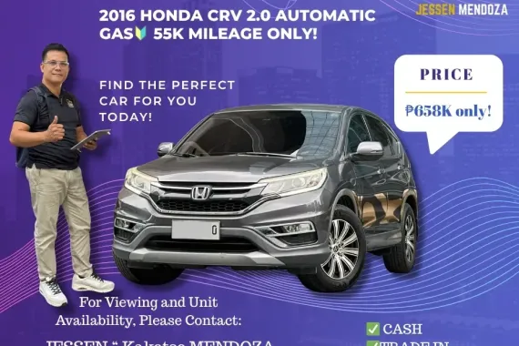 2016 Honda CRV 2.0 Automatic Gas 🔰CALL NOW ☎️09279850198/JESSEN “ Kakotse “ MENDOZA 