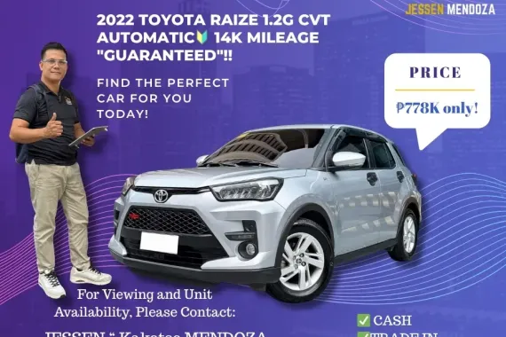 2022 TOYOTA RAIZE 1.2G CVT Automatic 🔰CALL NOW ☎️09279850198/ JESSEN MENDOZA 