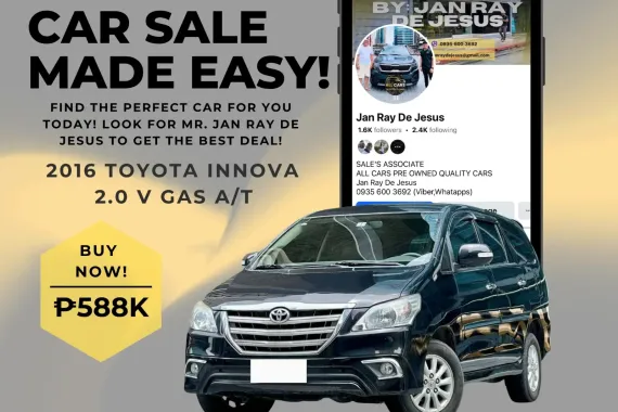 2016 Toyota Innova 2.0 V Gas Automatic ☎️CALL NOW 0935 600 3692 JAN RAY DE JESUS
