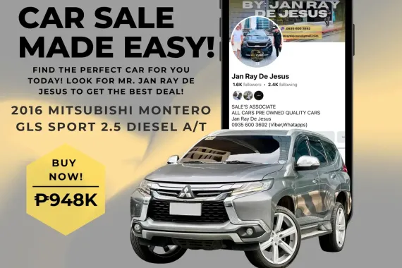 2016 Mitsubishi Montero GLS Sport 2.5 Diesel A/T☎️CALL NOW 0935 600 3692 JAN RAY DE JESUS