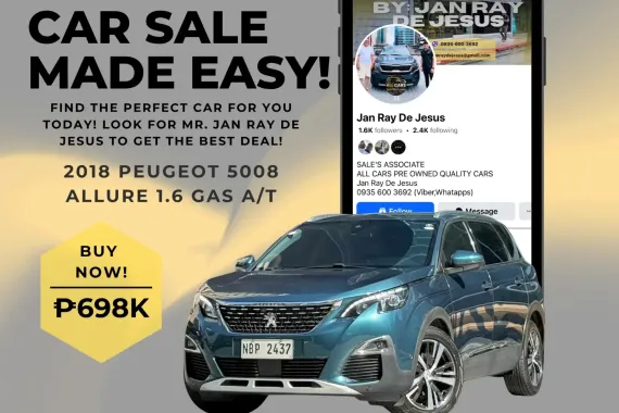 2018 Peugeot 5008 Allure 1.6 Gas Automatic☎️CALL NOW 0935 600 3692 JAN RAY DE JESUS