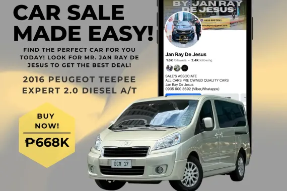 2016 Peugeot Teepee Expert 2.0 Diesel A/T☎️CALL NOW 0935 600 3692 JAN RAY DE JESUS