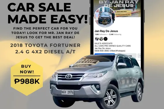 2018 Toyota Fortuner 2.4 G 4x2 Automatic Diesel☎️CALL NOW 0935 600 3692 JAN RAY DE JESUS