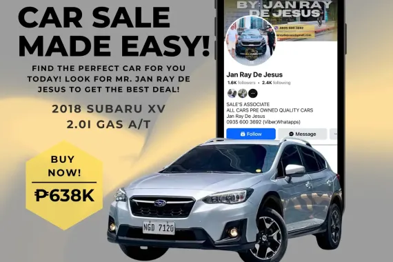 2018 Subaru XV 2.0i Automatic Gasoline☎️CALL NOW 0935 600 3692 JAN RAY DE JESUS