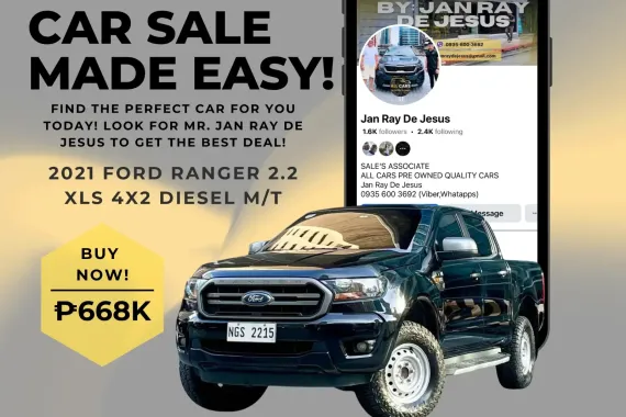 2021 Ford Ranger 2.2 XLS 4x2 Manual Diesel☎️CALL NOW 0935 600 3692 JAN RAY DE JESUS