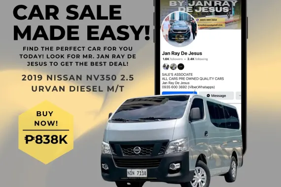 2019 Nissan NV350 2.5 Urvan 15 Seaters M/T Diesel☎️CALL NOW 0935 600 3692 JAN RAY DE JESUS