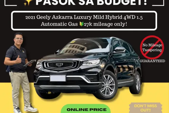 2021 Geely Azkarra Luxury Mild Hybrid 4WD 1.5 AT Gas ☎️09279850198/ JESSEN “KAKOTSE “MENDOZA
