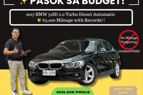 2017 BMW 318D 2.0 Turbo Diesel Automatic 🔰CALL NOW!!☎️09279850198 / JESSEN “ Kakotse “ MENDOZA