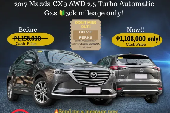 2017 Mazda CX9 AWD 2.5 Turbo AT Gas 🔰CALL NOW!! ☎️ 09279850198  JESSEN” Kakotse “MENDOZA  🚘🚙