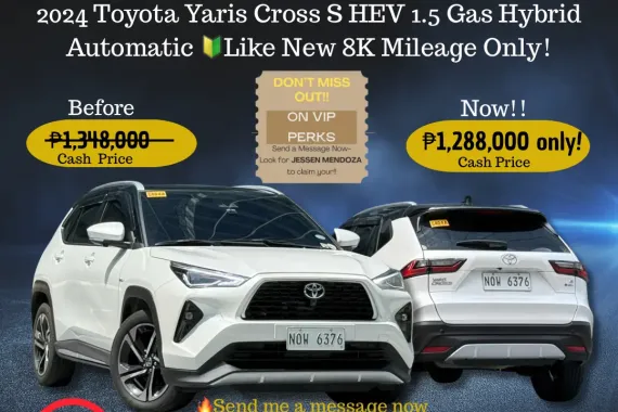 2024 Toyota Yaris Cross S HEV 1.5 Gas Hybrid AT 🔰CALL ! ☎️09279850198 / JESSEN “Kakotse” MENDOZA 