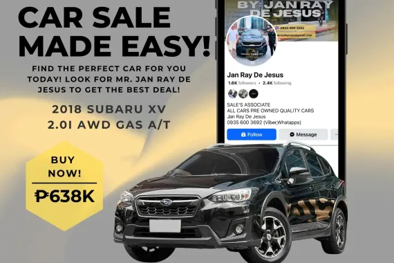 2018 Subaru XV 2.0i AWD Automatic Gas ☎️CALL NOW 0935 600 3692 JAN RAY DE JESUS