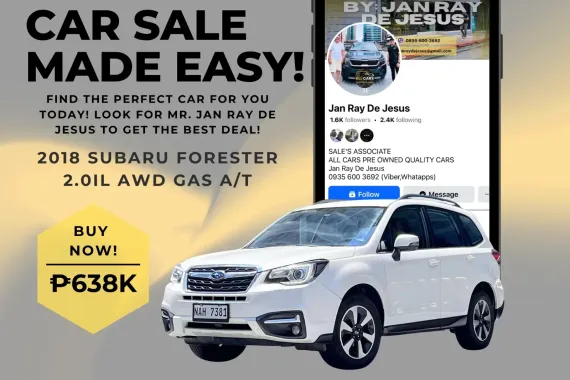 2018 Subaru Forester 2.0 iL AWD Automatic Gasoline ☎️CALL NOW 0935 600 3692 JAN RAY DE JESUS