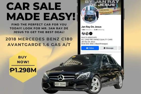 2018 Mercedes Benz C180 Avantgarde 1.6 Gas A/T ☎️CALL NOW 0935 600 3692 JAN RAY DE JESUS