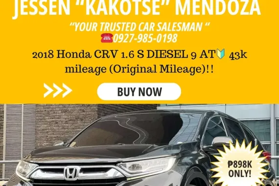 2018 Honda CRV 1.6 S DIESEL 9 AT 🔰CALL NOW! ☎️09279850198 / JESSEN “Kakotse” MENDOZA 