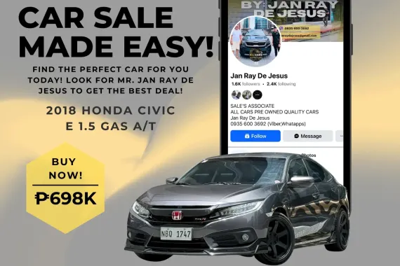 2018 Honda Civic E 1.5 Gas Automatic ☎️CALL NOW 0935 600 3692 JAN RAY DE JESUS