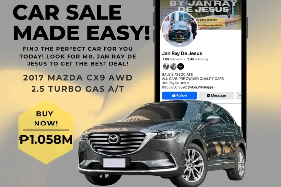 2017 Mazda CX9 AWD 2.5 Turbo Automatic Gas ☎️CALL NOW 0935 600 3692 JAN RAY DE JESUS