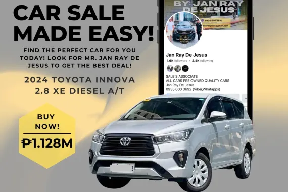 2024 Toyota Innova 2.8 XE Diesel Automatic ☎️CALL NOW 0935 600 3692 JAN RAY DE JESUS
