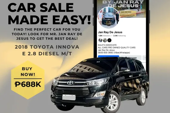 2018 Toyota Innova E 2.8 Manual Diesel ☎️CALL NOW 0935 600 3692 JAN RAY DE JESUS