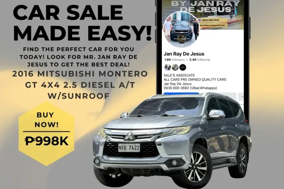 2016 Mitsubishi Montero GT 4x4 2.5 Diesel A/T W/Sunroof ☎️0935 600 3692 JAN RAY DE JESUS