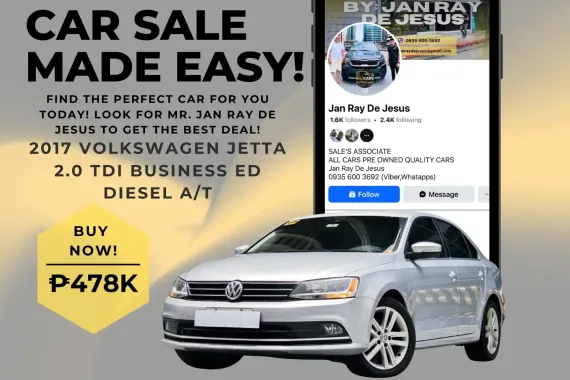 2017 Volkswagen Jetta 2.0 TDI Business ED A/T Diesel ☎️CALL NOW 0935 600 3692 JAN RAY DE JESUS