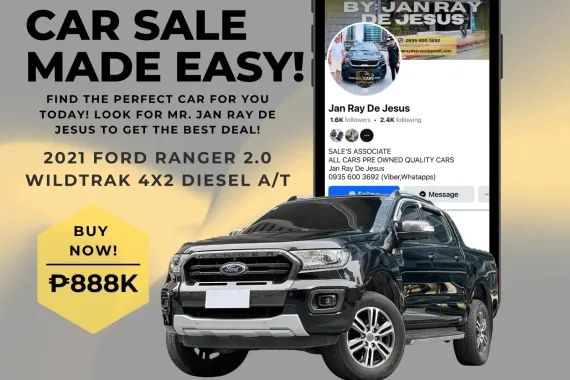 2021 Ford Ranger 2.0 Wildtrak 4x2 A/T Diesel ☎️CALL NOW 0935 600 3692 JAN RAY DE JESUS