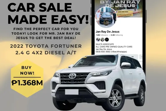 2022 Toyota Fortuner 2.4 G 4x2 Automatic Diesel ☎️CALL NOW 0935 600 3692 JAN RAY DE JESUS