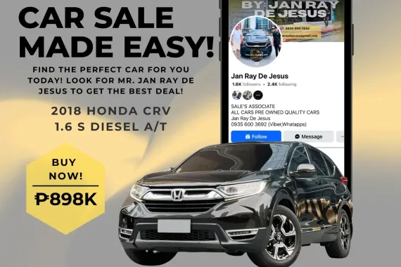 2018 Honda CRV 1.6 S Diesel Automatic ☎️CALL NO2 0935 600 3692 JAN RAY DE JESUS
