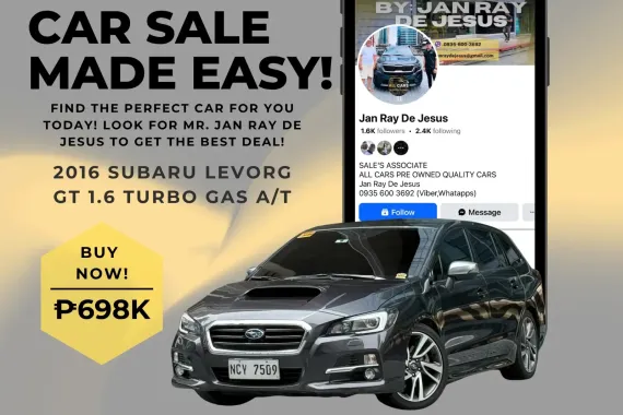 2016 Subaru Levorg GT 1.6 Turbo Gas Automatic ☎️CALL NOW 0935 600 3692 JAN RAY DE JESUS
