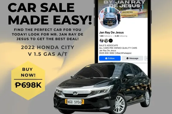 2022 Honda City V 1.5 Gas Automatic ☎️CALL NOW 0935 600 3692 JAN RAY DE JESUS