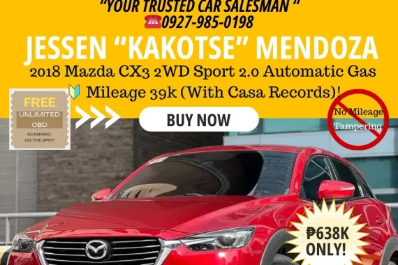 2018 Mazda CX3 2WD Sport 2.0 AT Gas 🔰CALL NOW! ☎️09279850198 / JESSEN “Kakotse” MENDOZA