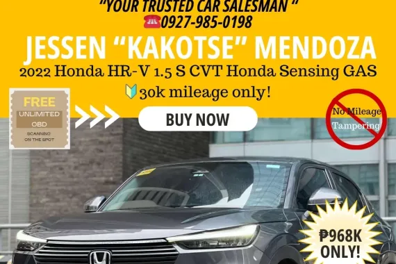 2022 Honda HRV 1.5 S CVT Honda Sensing GAS 🔰CALL NOW! ☎️09279850198 / JESSEN “Kakotse” MENDOZA