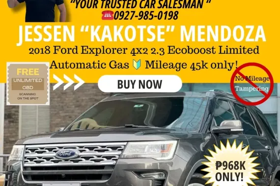 2018 Ford Explorer 4x2 2.3 Ecoboost Limited AT Gas ☎️09279850198 / JESSEN “Kakotse” MENDOZA