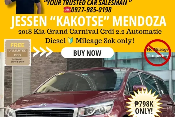 2018 Kia Grand Carnival Crdi 2.2 AT Diesel 🔰CALL NOW  ☎️09279850198/ JESSEN “KAKOTSE “MENDOZA 