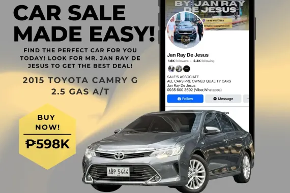2015 Toyota Camry G 2.5 Gas Automatic ☎️CALL NOW 0935 600 3692 JAN RAY DE JESUS