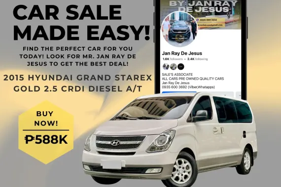 2015 Hyundai Grand Starex Gold 2.5 CRDI A/T Diesel ☎️CALL NOW 0935 600 3692 JAN RAY DE JESUS