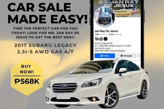 2107 Subaru Legacy 2.5i-S AWD Automatic Gas ☎️CALL NOW 0935 600 3692 JAN RAY DE JESUS